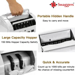 SWAGGERS Best Note Counting Machine with MG, UV, IR Fake Note Detection Note Counting Machine image 5