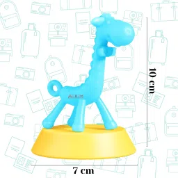 aerex Giraffe Shape Baby Teether | Soft Silicone Baby Teether for Infant & Babies Teether and Feeder image 2