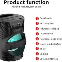XITARA Karaoke Speaker With Mic Super Bass Bluetooth Wireless Portable 10 W Bluetooth PA Speaker image 5