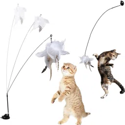 Cat Teaser Rod Toy for Kittens Cat Toy Interactive for Indoor Cat Wand, Cat Toys Plastic Stick For Cat-image-44