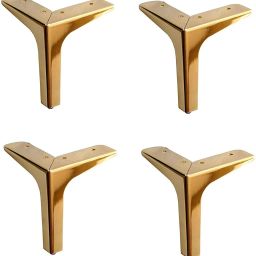 Smart Sofa Hardware Leg 4 Inch Sofa Furniture Golden Glossy Finish Fixed Furniture Caster-image-2