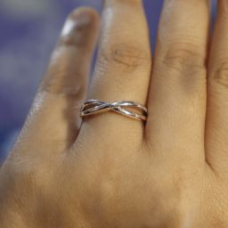 Sterling Silver Cubic Zirconia Rhodium Plated Ring-image-26