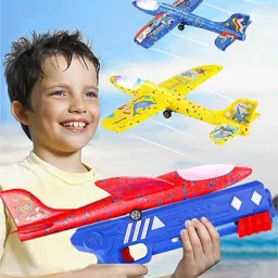 Aeroplane Launcher Gun for Kids | Foam Plane Shooter with 3 Gliders Armor Sets-37