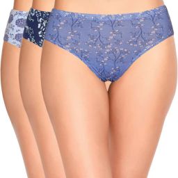 Pack of 3 Antimicrobial, Stain Release Finish CR17 Full-Coverage Mid-Waist Stretch Cotton Women Hipster Multicolor Panty-image-29