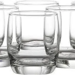 (Pack of 6) Aqua Crystal Clear Sturdy Whiskey Wine Beer Juice & Scotch Glass 300 ml Each Glass Set of (6) Pcs. Glass Set Water/Juice Glass-image-1