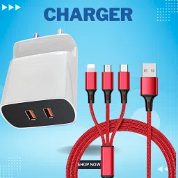 maxxcen Quick Charge 3.4 A Multi-pin Wall Charger for Mobile with Detachable Cable-image-21