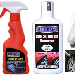 LEATHER SHINER SPRAY 250ml+ DASHBOARD SHINER SPRAY 250ml+ Scratch Remover 200gm.+All Tyre Cleaning Brush Combo-image-53