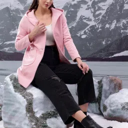 Cotton Blend Solid Coat For Women-image-74