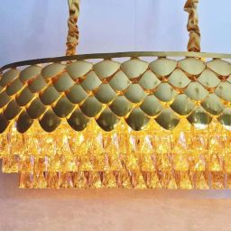 crystal Golden metal pineApple 800x300mm hanging ceiling pendant jhoomer Chandelier Ceiling Lamp-image-32