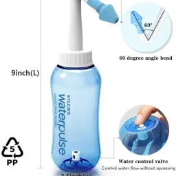Neti Pots for Sinus Rinse Bottle Nose Wash Cleaner 300 ML Manual Nasal Aspirator Manual Nasal Aspirator-image-10