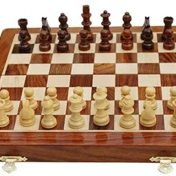 WOODEN STRONG MAGNETIC CHESS (12x12 Inches, Brown) Strategy & War Board Game-21