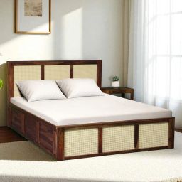woodsworth from pepperfry Albans Sheesham Wood Queen Size Bed In Provincial Teak Finish With Box Storage-picture-15