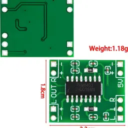 robo ocean Miniature PAM8403[Pack of 5] DC 5V Class D 2-Channel 3W Audio Amplifier Module Micro Controller Board Electronic Hobby Kit image 5