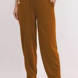 clothink india Women Solid Brown Track Pants-picture-44
