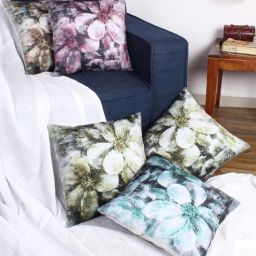 romee Multicolour Velvet Floral 16x16 inches Cushion Cover (5Pc)-picture-19