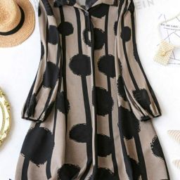 Women A-line Multicolor Knee Length Dress-image-50