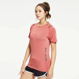 Women Solid Round Neck Polyester Pink T-Shirt-image-3