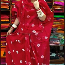 Printed Semi Stitched Rajputi Poshak-image-1