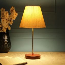 btr crafts Caracas Cream Fabric Shade Night Lamp With Aluminium Base-picture-31