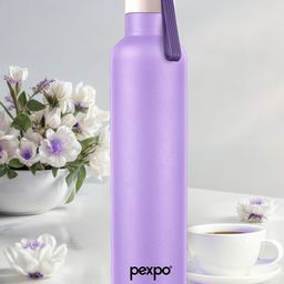 Pexpo Purple & White Stainless Steel Double Wall Vacuum Water Bottle 750 ml image 1