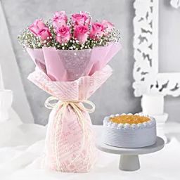 Dreamy Pink Roses Bouquet Pineapple Cake-picture-23
