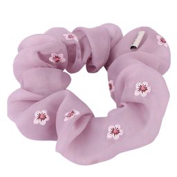 MASQ Women Purple Set Of 2 Printed Ponytail Holder with Face Mask-4