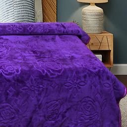 RF RELAXFEEL Lavender Ethnic Motifs Heavy Winter 500 GSM Double Bed Blanket-image-98