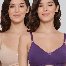 LYRA Pack Of 2 Combed Cotton Seamless Moulded Encircled Bra-picture-29