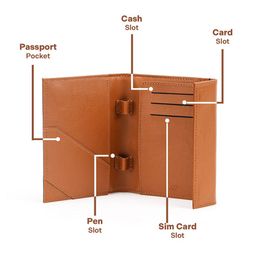 Assembly Unisex Colourblocked Textured Leather Two Fold Wallet With Passport Holder image 4
