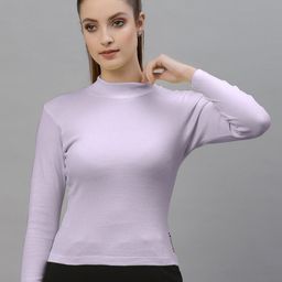 Friskers Lavender Fitted Rib Crop Top-image-88