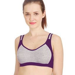 AROUSY Purple & Grey Non Padded & Non-Wired Minimizer Bra-picture-26