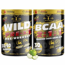 Wild Buck Wild Pre-x3 & BCAA 2:1:1 Combo,  2 Piece(s)/Pack  Green Apple -18