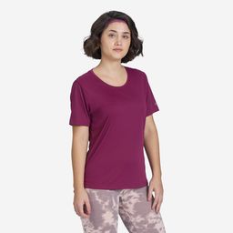 Women's Crew Neck Fitness T-Shirt 120 - Plum Purple-image-78