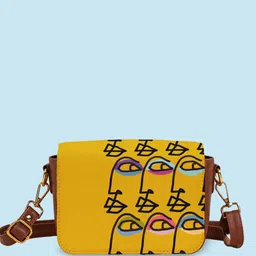 Kalankit Graphic Printed Structured Crossbody Sling Bag-40