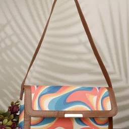 DressBerry Abstract Printed Structured Handheld Bag-9
