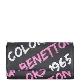 United Colors of Benetton Black Typography Printed Wallet-image-1
