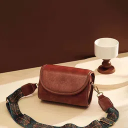 Diva Dale PU Structured Satchel with Applique image 1