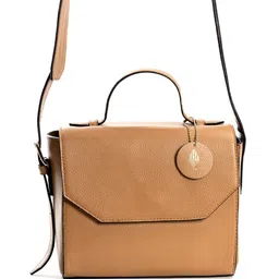 Green Hermitage Women Textured Structured Leather Satchel Bag-3