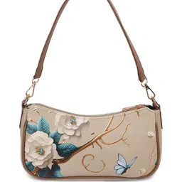 Mochi Floral Embellished Structured Handheld Bag with Applique image 3