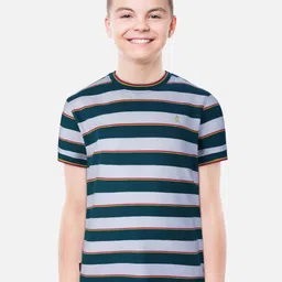 Gini and Jony Boys Multicoloured Colourblocked Polo Collar Applique T-shirt-image-80