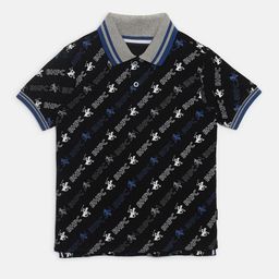 Beverly Hills Polo Club Boys Typography Printed Polo Collar Pure Cotton Casual T-shirt-image-42