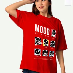 STATUS MANTRA Women Typography 2 Printed Hooded Monochrome Applique T-shirt-image-83