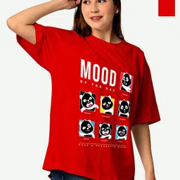 STATUS MANTRA Women Typography 2 Printed Hooded Monochrome Applique T-shirt-image-49