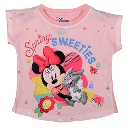 Disney by Wear Your Mind Girls Pink & Black Mickey Mouse Printed Extended Sleeves T-shirt-image-92