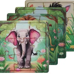 Perfect Cartoon Animal theme Based Toy Wooden Animals Slat Assembly Shape Puzzle-37