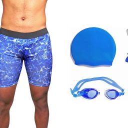Fashion Self Design Men Swim-dress Multicolor Swimsuit-image-20