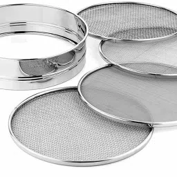 Sieve - 4 in 1 Stainless Steel Interchangeable Sieve Set of 5, Flour Chalni, Spices, Food Strainers, Atta Chalni, Jaali Channi Atta Maida Strainer - Set of 5 Sieve-25