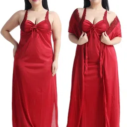 night keys Pack of 2 Women Nighty with Robe-picture-16
