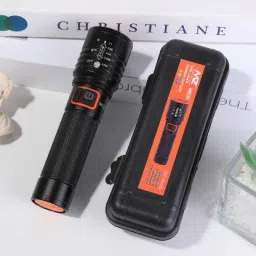unzag (Zoomable Led Metal Torch)5 Modes Flashlight, Super Bright O 2 hrs Torch Emergency Light image 4