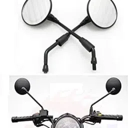 b.k accessories Manual Rear View Mirror For Royal Enfield Thunderbird 350 image 2